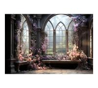 Xiaoterna 10x6.5ft Fairytale Castle Flowers Backdrop Luxury Palace Wedding European Building Backdrop European Style Interior Room Backdrop Girls Birthday Wedding Bridal Shower Party Decoration