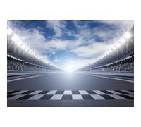 Xiaoterna 10x6.5ft Finish Line Race Track Backdrop Racing Car Photography Background Stadium Bokeh Lights Backdrop Birthday Party Decoration Suppliers Kids Adults Portrait Photo Studio Props
