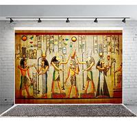 Xiaoterna 10x8ft Ancient Egypt Backdrop Old Egyptian Mural Painting Backdrops Ancient Egypt Scene Murals Pharaoh Hieroglyphic Egyptian Papyrus Backdrops Personal Portrait Photo Studio Props