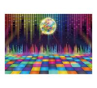 Xiaoterna 10x8ft Colorful Disco Backdrop Shining Neon Disco Party Dance Sing Stage Photography Background Bokeh Glitter Colorful Disco Ball Backdrop Adults Kids Portrait Photo Studio Props