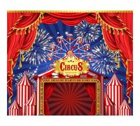 Xiaoterna 15x8ft Welcome To The Carnival Backdrop Carnival Night Colorful Fireworks Sky Ferris Wheel Photography Background Firework Stars Big Top Circus Backdrop Adults Kids Portrait Photo Props