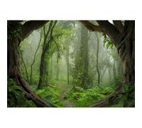Xiaoterna 20x10ft Tropical Jungle Rainforest Backdrop Enchanted Forest Woodland Green Trees Photography Background Spring Outdoor Natural Landscape Floral Kids Adventure Birthday Party Decorations
