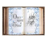 Xiaoterna 5x3ft Fairy Tale Book Backdrop Once Upon a Time Story Book Photography Background Blooming Blue Roses Leaves Castle Backdrop Birthday Party Decorations Portrait Photo Booth Props