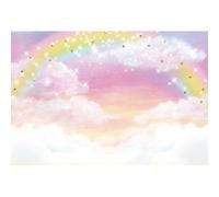 Xiaoterna 5x3ft Sky Colorful Cloud Backdrop Rainbow Stars Pastel Sea Of Clouds Photography Background Glitter Gold Dots Star Girl Princess Birthday Party Backdrop Kids Portrait Photo Studio Props