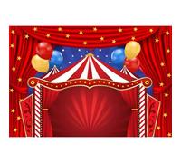 Xiaoterna 7x5ft Circus Carnival Themed Backdrop Red Curtain Stars Birthday Party Photography Background Circus Tent Theme Party Background Newborn Baby Shower Birthday Cake Table Decorations