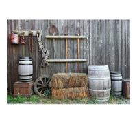 Xiaoterna 7x5ft Countryside Farmhouse Barn Backdrop Rustic Farm Barn Backdrop Wooden House Farm Barn Door Photography Background Birthday Party Decoration Kids Adults Portrait Photo Shoot Props