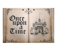 Xiaoterna 7x5ft Fairy Tale Book Backdrop Vintage Magic Book Old Castle Flower Princess Birthday Photography Background Once Upon a Time Medieval Palace Backdrop Birthday Wedding Party Decorations