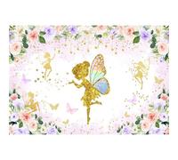 Xiaoterna 7x5ft Floral Fairy Happy Birthday Party Backdrop Fairy Tale Flowers Wonderland Photography Background Princess Girl Baby Shower Birthday Party Background Decoration Photo Booth Props