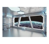 Xiaoterna 7x5ft Outer Space Backdrop Space Capsule Shining Moon Science and Technology Explore Photography Background Spaceship Cabin Backdrop Kids Personal Portrait Photo Studio Props