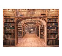 Xiaoterna 7x5ft Vintage Bookshelf Library Study Backdrop Rustic Wood Shelf Backdrop Retro Bookshelf Photography Background Teacher Student Online Study Video Shooting Portrait Photo Studio Props