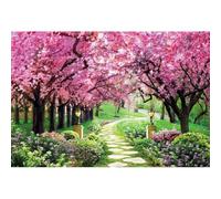 Xiaoterna 8x6ft Spring Garden Backdrop Cherry Blossoms Pink Flower Trees Nature Scenery Photography Background Flowers Blooming Backdrop Party Decorations Kids Adults Portrait Photo Props