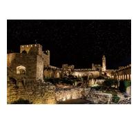 Xiaoterna 8x6ft The Old City Jerusalem Backdrop Israel Tower Vintage Stone Wall Cityscape Night View Photography Background Historical Sites Holy Land Church Religious Bible Prayer Decoration