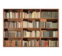 Xiaoterna 8x6ft Vintage Bookshelf Backdrop Retro Medieval Wooden Bookcase Office Photography Background Old Books School Library Room Interior Backdrop Kids Adults Portrait Photo Studio Props