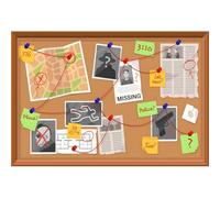 Xiaoterna 9x6ft Detective Backdrop Cartoon Crime Board Suspects Photography Background Top Secret Mission Crime Clue Evidence Mystery Spy Party Decoration Kids Adults Portrait Photo Props