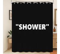 Xiaoterna Black and White Shower Curtain Modern Abstract Art Funny Terse Word Waterproof Bathroom Curtain Contemporary Minimalism Aethetic Black Mildew Resistant Fabric Home Decoration 150x200cm