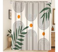 Xiaoterna Boho Sun Line Shower Curtain Rustic Bohemia Mould Proof Resistant Bathroom Curtain Western Retro Abstract Sun Leaves Shower Curtain Machine Washable Waterproof Fabric 105x160cm