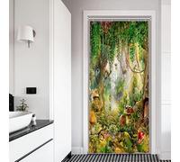 Xiaoterna Fairy Tale Forest Shower Curtain Mushroom Green Tree Grass Bathroom Curtain Spring Magic Enchanted Forest Fantastic Jungle Shower Curtain Machine Washable Waterproof Fabric 90x180cm