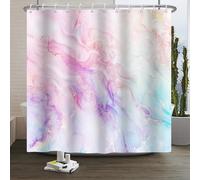 Xiaoterna Marble Shower Curtain Colorful Blue Pink Purple Gold Glitter Marble Shower Curtains Luxury Watercolor Ink Art Bathroom Curtains Washable Waterproof Fabric Bathroom Decoration 180x180cm