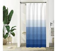Xiaoterna Modern Concise White Blue Gradient Color Shower Curtain Abstract Contemporary Aesthetics Waterproof Bathroom Curtain 3D Shadow Geometric Lines Mildew Resistant Home Decoration 90x180cm