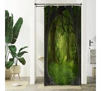 Xiaoterna Spring Shower Curtain Magic Forest Shower Curtain Mysterious Natural Landscape Bathroom Curtain Fantasy Jungle Tree Green Plant Shower Curtain Machine Washable Waterproof Fabric 90x180cm