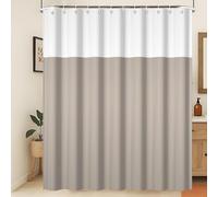 Xiaoterna Stripes Shower Curtain Modern Simple White and Brown Stripe Shower Curtain Modern Line Abstract Geometric Bathroom Curtain Mould And Mildew Resistant Fabric 120x200cm
