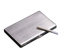 XIAOXIAO Cigarette Cases Ultra-thin Portable Thin Cigarette Case For Men And Women Can Hold 12 Thin Cigarettes 105X70X10mm Silver
