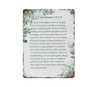 xiaoxiaoshen 1 Corinthians 13 1 Scripture Quote Wall Decor Art Metal Tin Poster Modern Home Decor Art Home Bar Shop Decorations Vintage Sign 40x30cm