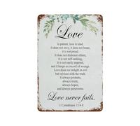 xiaoxiaoshen 1 Corinthians 13 4 Vintage Christian Wall Decor Art Metal Tin Poster Modern Home Decor Art Home Bar Shop Decorations Vintage Sign 30x20cm