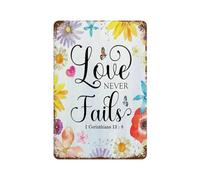 xiaoxiaoshen 1 Corinthians 13 8 Scripture Quote Wall Decor Art Metal Tin Poster Modern Home Decor Art Home Bar Shop Decorations Vintage Sign 30x20cm