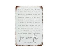 xiaoxiaoshen 1 Corinthians 13 Christian Literary Wall Decor Art Metal Tin Poster Modern Home Decor Art Home Bar Shop Decorations Vintage Sign 30x20cm