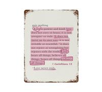 xiaoxiaoshen 1 Corinthians 13 Quote Christian Wall Decor Art Metal Tin Poster Modern Home Decor Art Home Bar Shop Decorations Vintage Sign 40x30cm