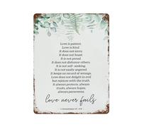 xiaoxiaoshen 1 Corinthians 13 Scripture Quote Wall Decor Art Metal Tin Poster Modern Home Decor Art Home Bar Shop Decorations Vintage Sign 40x30cm