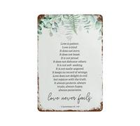 xiaoxiaoshen 1 Corinthians 13 Scripture Quote Wall Decor Art Metal Tin Poster Modern Home Decor Art Home Bar Shop Decorations Vintage Sign 30x20cm
