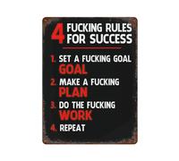 xiaoxiaoshen 4 Rules For Success Motivational Wall Decor Art Metal Tin Poster Modern Home Decor Art Home Bar Shop Decorations Vintage Sign 40x30cm