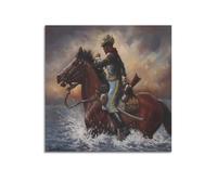 xiaoxiaoshen African American Buffalo Soldier Canvas Poster Wall Art Prints Room Aesthetic Murals Bedroom And Living Decorations 16x16inch(40x40cm)