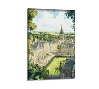 xiaoxiaoshen Bath England Roman Baths Royal Crescent Georgian City Gift Canvas Poster Wall Art Prints Room Aesthetic Murals Bedroom And Living Decorations 16x24inch(40x60cm)