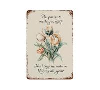 xiaoxiaoshen Be Patient With Yourself Affirmation Wall Decor Art Metal Tin Poster Modern Home Decor Art Home Bar Shop Decorations Vintage Sign 30x20cm