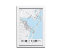 xiaoxiaoshen Corpus Christi Texas Map Canvas Poster Wall Art Prints Room Aesthetic Murals Bedroom And Living Decorations 24x36inch(60x90cm)