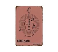 xiaoxiaoshen Custom Guitar Lyrics Terracotta And Black, Music Gift Wall Decor Art Metal Tin Poster Modern Home Decor Art Home Bar Shop Decorations Vintage Sign 30x20cm