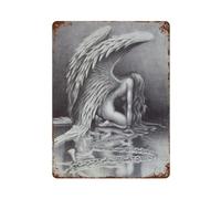 xiaoxiaoshen Fallen Angels Black And White Wings (2) Wall Decor Art Metal Tin Poster Modern Home Decor Art Home Bar Shop Decorations Vintage Sign 40x30cm
