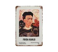 xiaoxiaoshen Frida Kahlo Self Portrait With Monkey Feminist Wall Decor Art Metal Tin Poster Modern Home Decor Art Home Bar Shop Decorations Vintage Sign 30x20cm