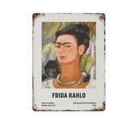 xiaoxiaoshen Frida Kahlo Self Portrait With Monkey Feminist Work Wall Decor Art Metal Tin Poster Modern Home Decor Art Home Bar Shop Decorations Vintage Sign 40x30cm
