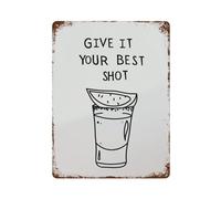 xiaoxiaoshen Give It Your Best Shot Wall Decor Art Metal Tin Poster Modern Home Decor Art Home Bar Shop Decorations Vintage Sign 40x30cm