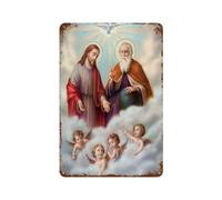 xiaoxiaoshen Holy Trinity Religious Mythology Catholic Wall Decor Art Metal Tin Poster Modern Home Decor Art Home Bar Shop Decorations Vintage Sign 30x20cm