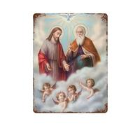 xiaoxiaoshen Holy Trinity Religious Mythology Catholic Wall Decor Art Metal Tin Poster Modern Home Decor Art Home Bar Shop Decorations Vintage Sign 40x30cm