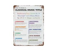 xiaoxiaoshen How To Read A Classical Music Title Wall Decor Art Metal Tin Poster Modern Home Decor Art Home Bar Shop Decorations Vintage Sign 40x30cm