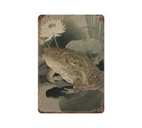 xiaoxiaoshen Japanese Toad Japan Oriental Traditional Woodblock Style. Zen Nature Home Decor Wall Decor Art Metal Tin Poster Modern Home Decor Art Home Bar Shop Decorations Vintage Sign 30x20cm