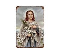 xiaoxiaoshen Maria Goretti Catholic Saint Religious Wall Decor Art Metal Tin Poster Modern Home Decor Art Home Bar Shop Decorations Vintage Sign 30x20cm