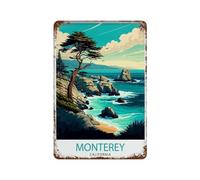 xiaoxiaoshen Monterey California Travel Gift for Monter Wall Decor Art Metal Tin Poster Modern Home Decor Art Home Bar Shop Decorations Vintage Sign 30x20cm
