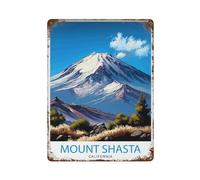xiaoxiaoshen Mount Shasta California Travel Mountain Landscape Gift for Lover Home Wall Decor Art Metal Tin Poster Modern Home Decor Art Home Bar Shop Decorations Vintage Sign 40x30cm